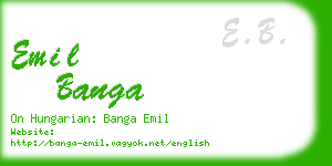 emil banga business card